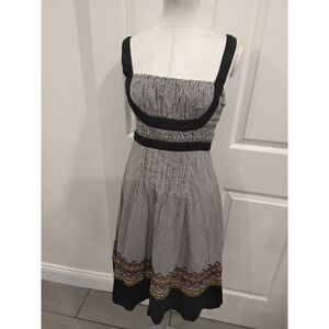 Lithe‎ by Anthropologie Black & White Smocked Midi Dress-4